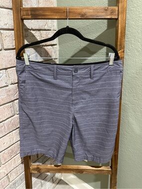 Men's Gray Striped Hybrid Shorts - Casual Stretch